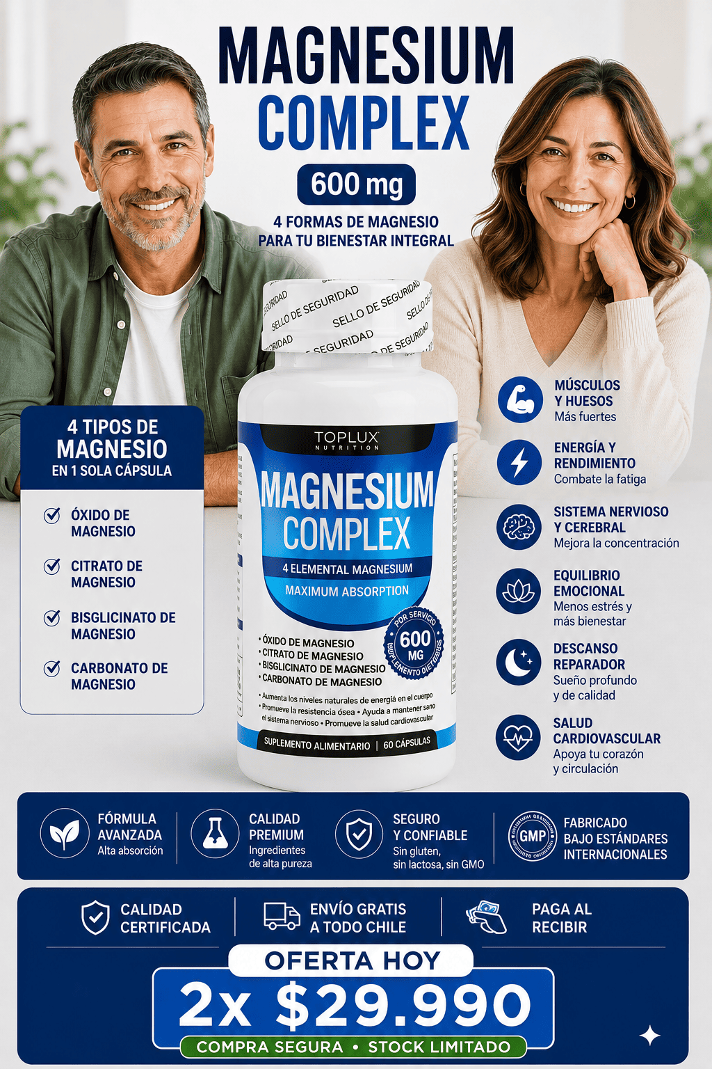 2x1 MAGNESIO COMPLEX 600MG 4 EN 1