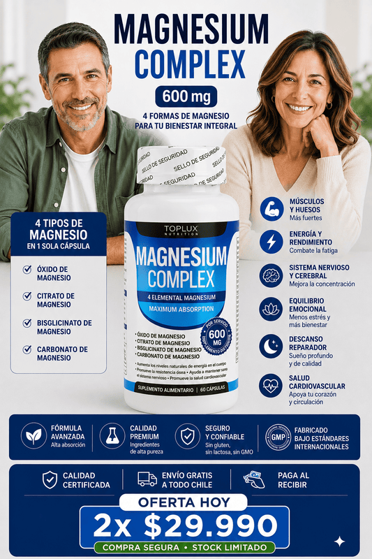 2x1 MAGNESIO COMPLEX 600MG 4 EN 1